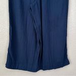 Time and Tru Linen Blend Navy Blue Wide Leg Pull On Pants, Sz Large Photo 7