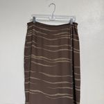 Josephine Chaus  Brown Striped Midi Wrap Skirt Sz 14 Photo 1