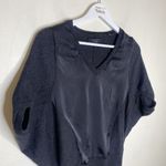 AllSaints Merino Wool Black/Grey V Neck Sweater Blouse Size XS Black Photo 2
