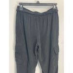 Joie  Silk Cargo Joggers Small Black Belted Whimsygoth Officecore Athleisure Photo 4