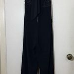 Alice + Olivia Open Back Disco black silk Jumpsuit halter cowl neck US 2 $495 Photo 8
