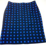 Talbots Blue Polka Dot Pencil Skirt Size 8 Photo 0