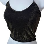 Intimately Free People Gold Sparkle Micro Brami Tank Festival Rave Whimsical M/L Black Size M Photo 2