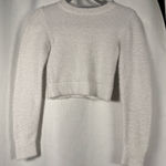 Urban Outfitters White Fuzzy Crewneck Crop Sweater XS Photo 0