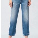 Vervet High Rise Distressed Straight Leg Ankle Crop Jeans Medium Wash Denim 26 Blue Size 29 Photo 0