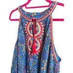 Savanna Jane Dress Blue 3X Floral Embroidered Lined Sleeveless Tassels Pink Boho Photo 3