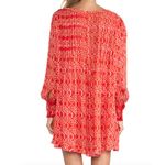 Free People Dress Womens Small Red Printed Marlow Tassel Coastal Boho Photo 2