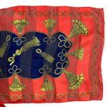 Marshalls Vintage Long Rectangle Purse Hair Scarf 54 x 11 Red Striped Tassels Italy Photo 1