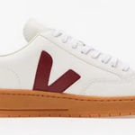 VEJA V-12 Leather Open White With Red Sneakers Women’s Size 10 Photo 0