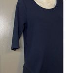 Bar III Pullover Womens Large Navy Blue 3/4 Sleeve Stretch Knit Top Made USA Photo 1
