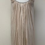 Vera Wang  Beaded Flowy Pleated Dress Tan 2 Photo 0
