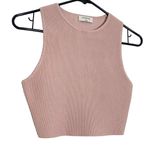 Babaton Aritzia x  Light Pink Sculpt Knit Crop Tank Top Photo 0