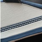 Clarks sz 8 Women Navy Stitched Strappy Buckle Wedges Heels Nautical Preppy Chic Photo 11