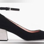 J.Crew  Celia Ankle Strap Contrast
Glitter Heels/ Black Suede Size 7 Photo 1