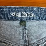 Wild Fable Two Tone Denim Mini Skirt Zipper Front Raw Hem - Size 00 Photo 3