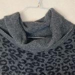 Anthropologie women's small tunic sweater cowl neck gray cheetah wool yak long s Photo 4