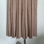 Vintage Taupe Tweed Midi Pleated Skirt with Tie Belt Tan Size undefined Photo 3