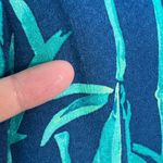 Lilly Pulitzer  Top XS Blue Button Up V-Neck‎ Long Sleeve Tropical Elsa Photo 7