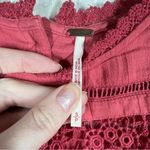 Free People  Pink Laura Eyelet Lace Peasant Top Photo 4