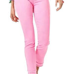 Lilly Pulitzer Jeans Women 8 Pink South Ocean High Rise Calla Fringe Hem Preppy Photo 0