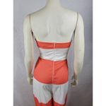 Must Haf Womens Jumpsuit Size M Orange White Striped Strapless Bow Front NEW Size M Photo 3