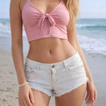 Abercrombie & Fitch Low Rise Y2K Micro Denim Shorts Women’s Size 2 / 26 Light Photo 0