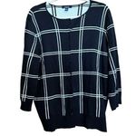 CHAPS Cardigan Womens 2X Multicolor Windowpane Plaid Stretch Button Sweater Photo 0