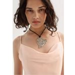 Urban Outfitters  Annette Heart Corded Necklace Silver Black Layered NWT Photo 11