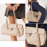 Mango MNG cream nude elongated clasp closure flap bag shoulder bag Photo 1