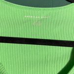 American Eagle  neon green size small crop top with front tie size small Photo 2