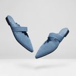 Vivaia Pointed Toe Mules Size US 8 Blue Photo 2