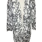 Cyrus  Women’s Animal Print Open Front Cardigan Black White Long Sweater Size L Photo 0