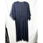 Signature by Robbie Bee Plus Size 18W Maxi Dress Navy Blue Dotted Print 1077 Photo 1