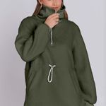 Sherpa Fleece Sweatshirt Half Zip Pullover Green Size M Photo 3