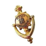 Vintage Avon Calling Employee Lapel Pin Salesperson Door Knocker Gold Tone Photo 0