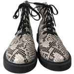 Linea Paolo Moto Boot‎ 5.5 Snakeskin Print Lace Up Ankle Boots Combat Booties Gray Photo 8