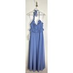 Dress the Population Athena Halter Neck Gown in Periwinkle Size Small Photo 7