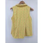 Fresh Produce  Sleeveless Collared Button Up Top Women's Small Geometric Yellow Photo 3