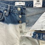 Mango MNG Denim Womens 4 Tie-Dye Straight Cropped High Waist Jeans Wide Leg Raw Hem Photo 6