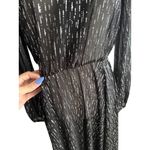 Maje Black Sheet Metallic Long Sleeve Black Maxi Dress Size 40 / US Large Photo 9