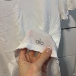 Alo Yoga  White Scoop Neck T Shirt Photo 4