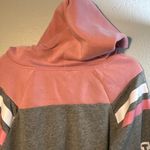 Bobbie Brooks Gray and Pink Raglan Sweatshirt Hoodie SZ XL Lightweight Pullover Photo 8