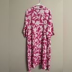 Laetitia 100% Linen Shirt Dress Midi Maxi Italy Made Size Large New Vacation Pink Photo 2