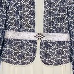 Navy White Long Sleeve Maxi Dress Size Large Photo 2