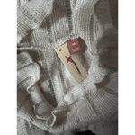 Pilcro Semi Sheer Metallic Knit Lettuce Hem Beige Mock Neck Sweater Size Medium Tan Photo 8