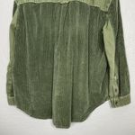 American Eagle Women M Green Corduroy Canvas Button Front Shirt 100% Cotton Photo 6