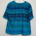 Sag Harbor Dress Button Down Floral Shirt Size 14 Blue Photo 1