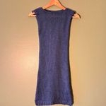 Handmade Knit Wool Blend Mini Dress Swimsuit Coverup Tunic Blue Photo 3