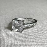 Lia Sophia  3 Ct Princess CZ Rhodium Silver Engagement Ring Sz 6 Photo 2