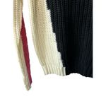 Central Park West  Black Ivory Pink Medium Knit Sweater Women's Size Small NEW Photo 2